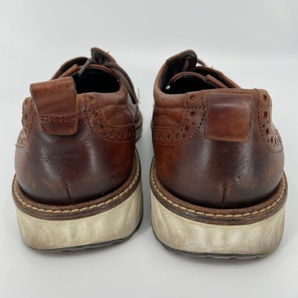 ECCO Phorene Derby Oxford Brown Leather Made in Portugal Loafer Shoe Men's 9 - Picture 11 of 15